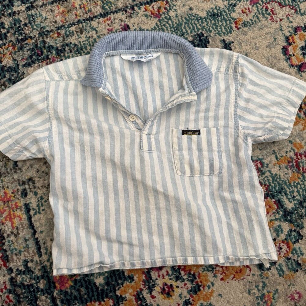 Vintage 90s OshKosh B'Gosh The Genuine Article Striped Polo Kids Size 4*